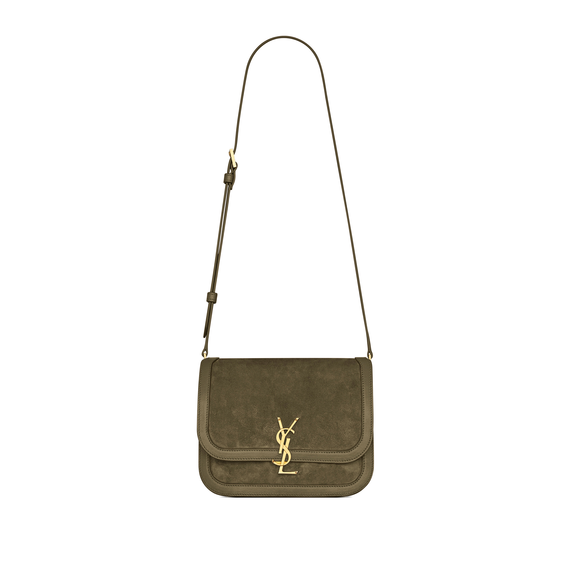 YSL SOLFERINO MEDIUM SATCHEL IN QUILTED NUBUCK SUEDE 6350251133178 (22*18*5cm)